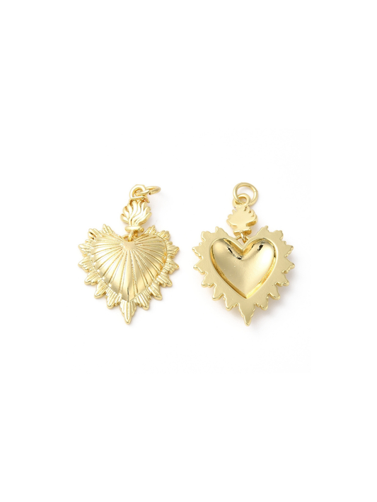 burning love heart charm