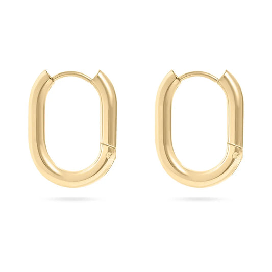 oval huggie hoops