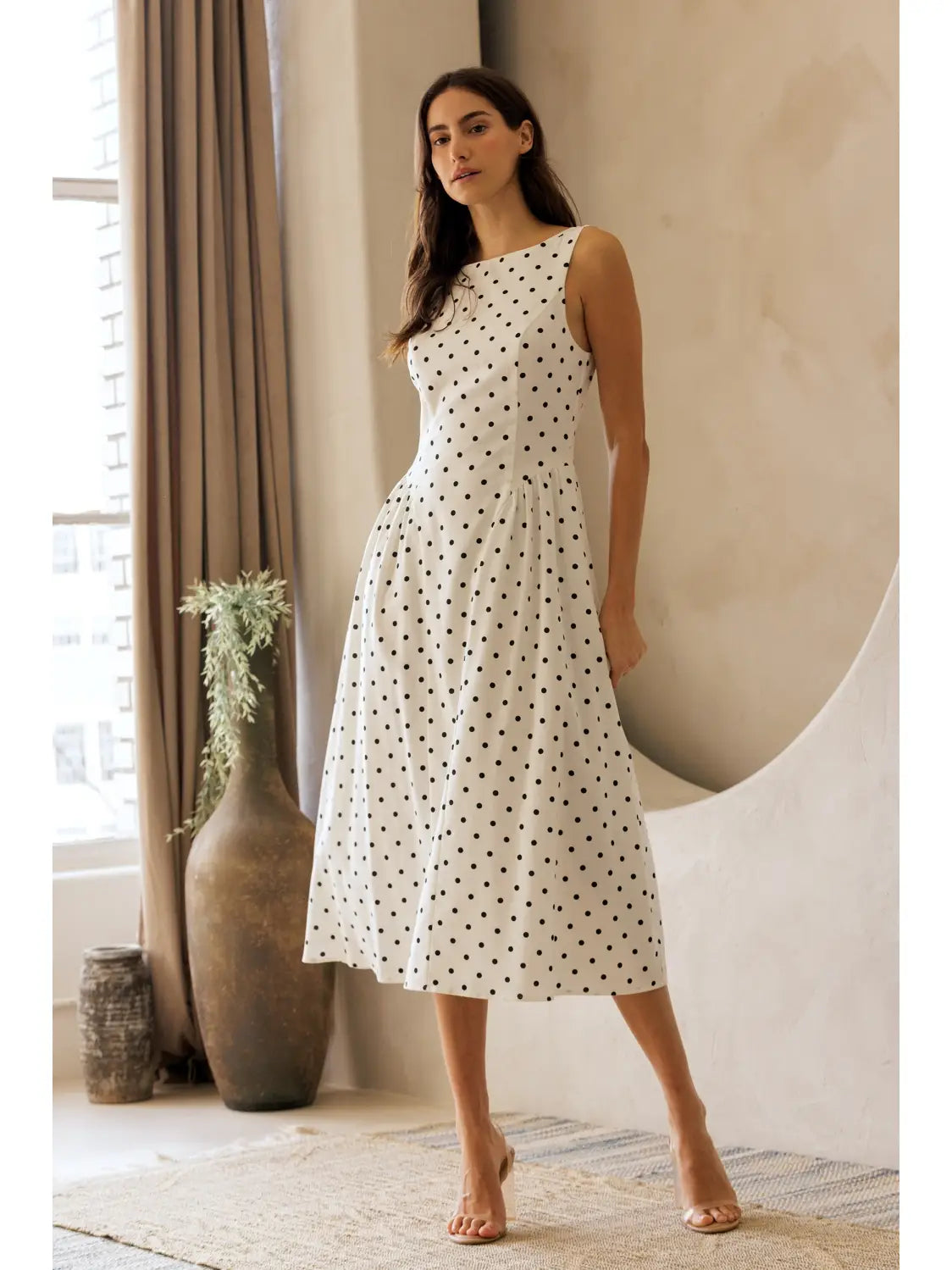 parisian polka dot midi