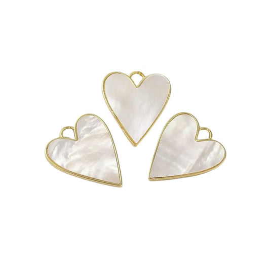 gold pearl heart charm