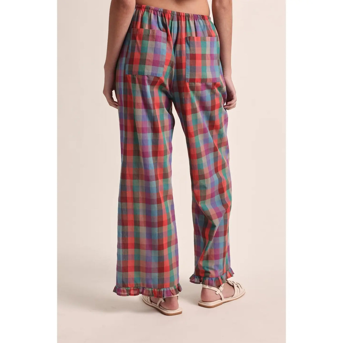 plaid party ruffle pant