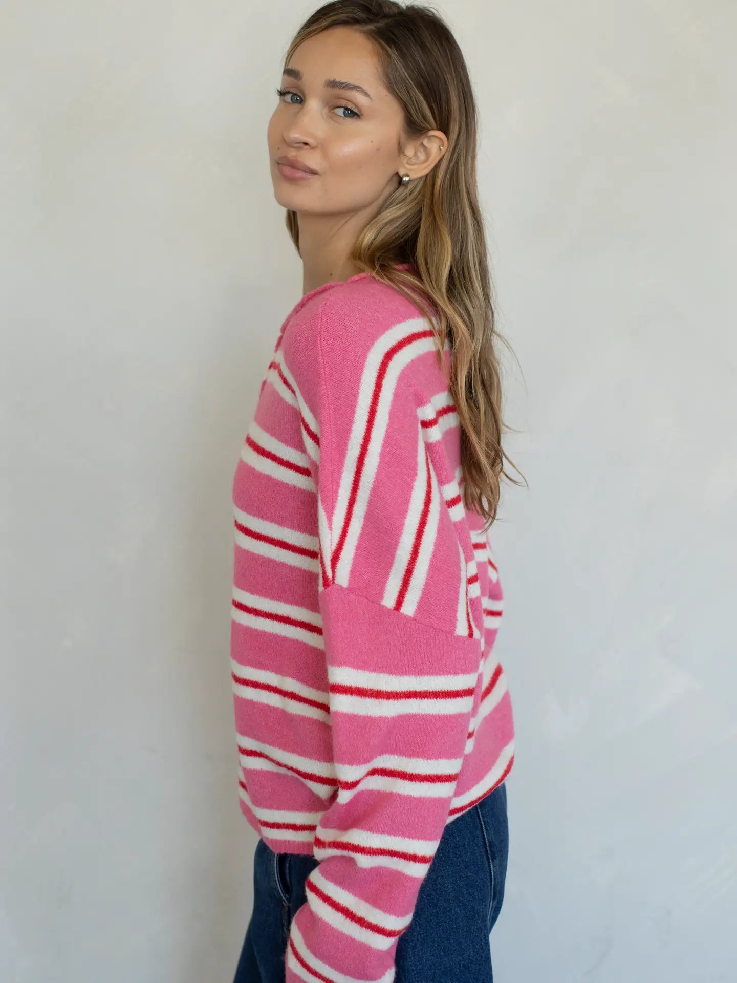 june striped cardigan