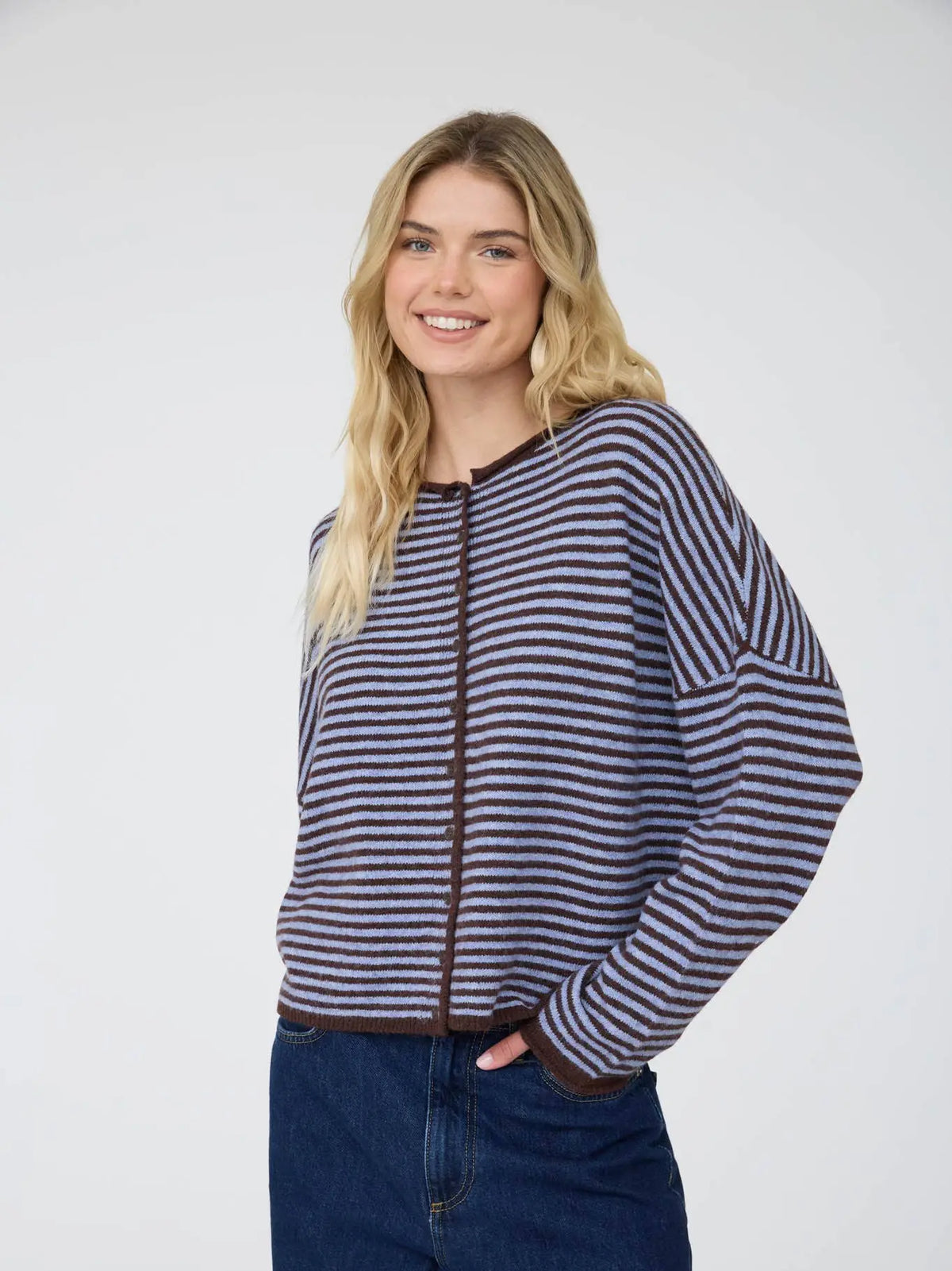 averie striped cardi