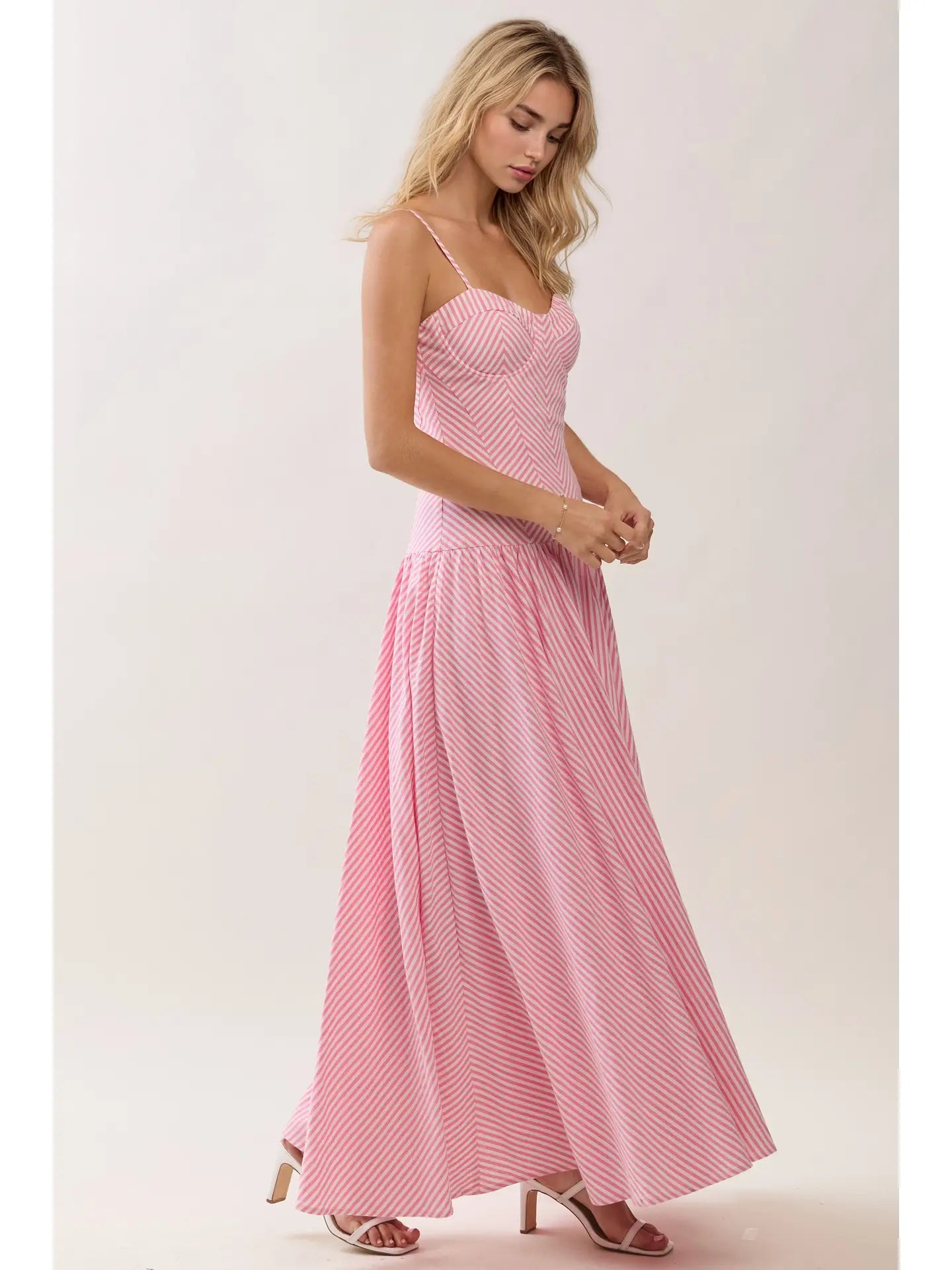 sabrina striped maxi dress