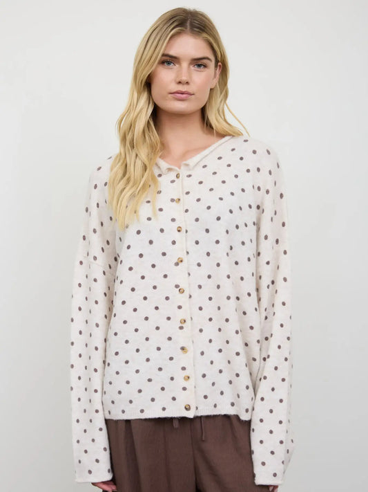 aspen polka dot cardi