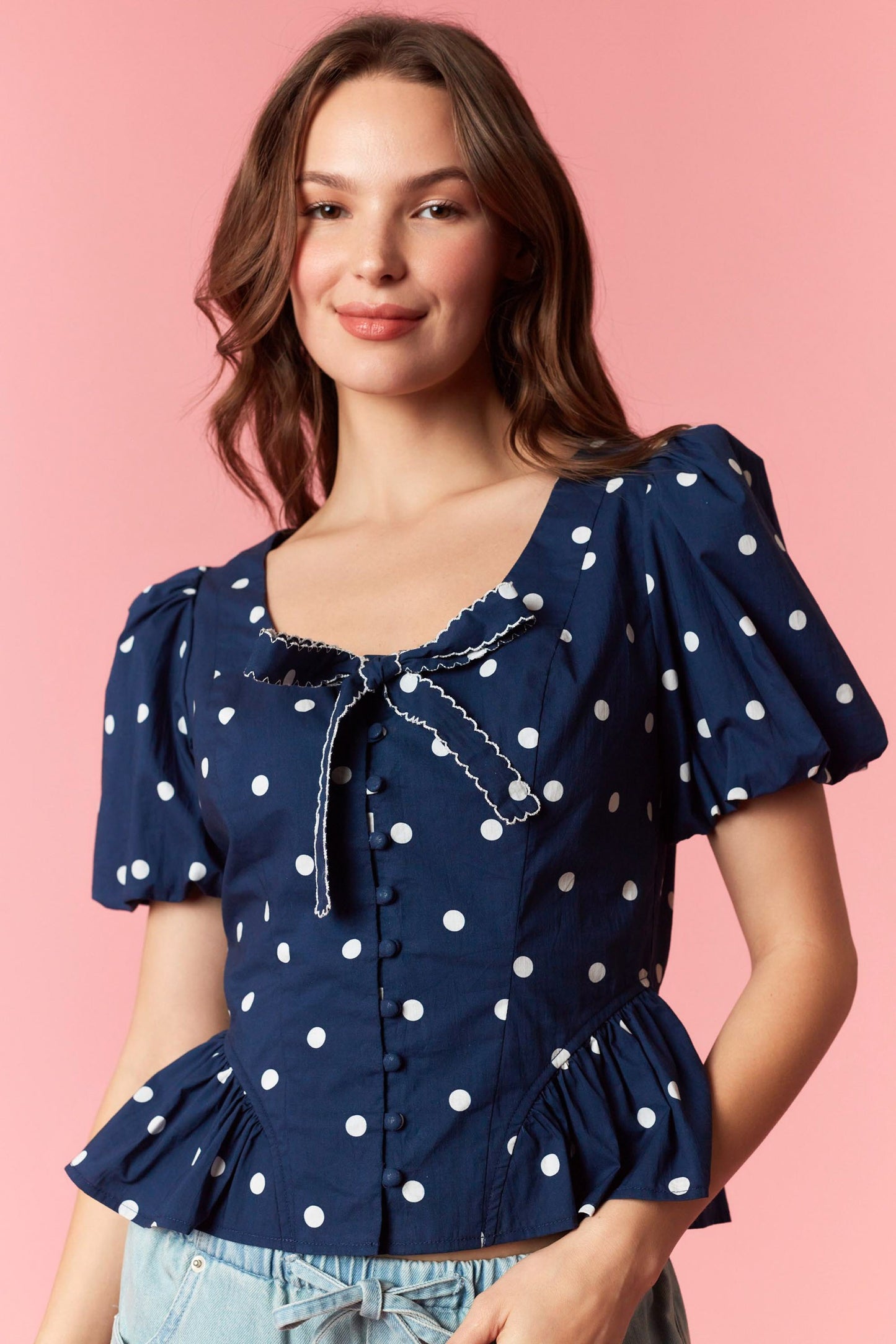 wren polka dot top