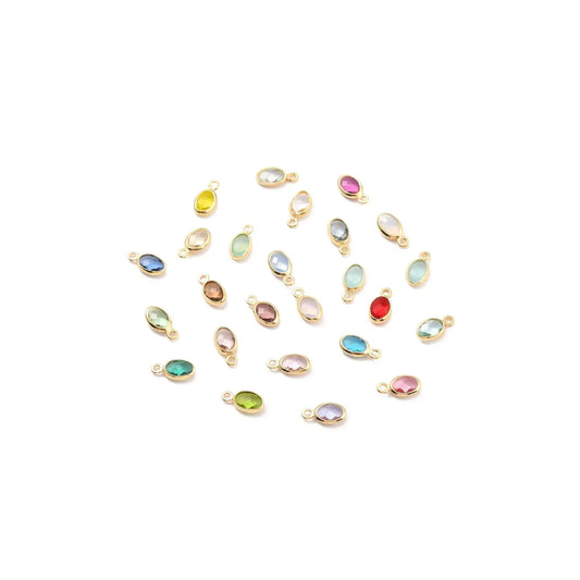 oval framed gemstone charm