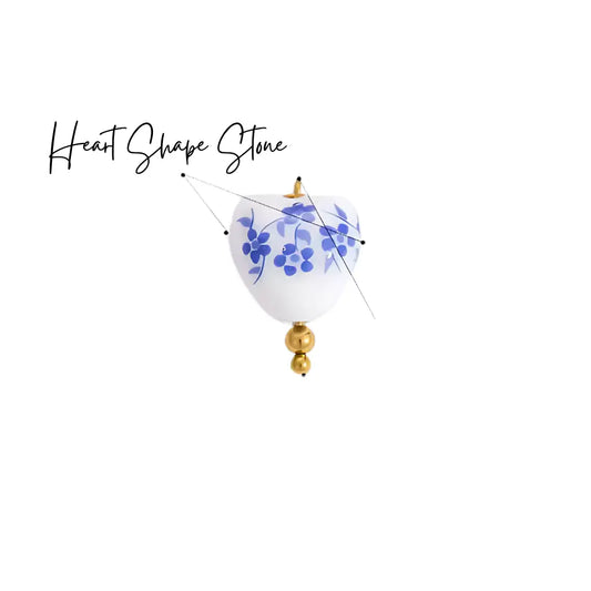 blue floral heart charm