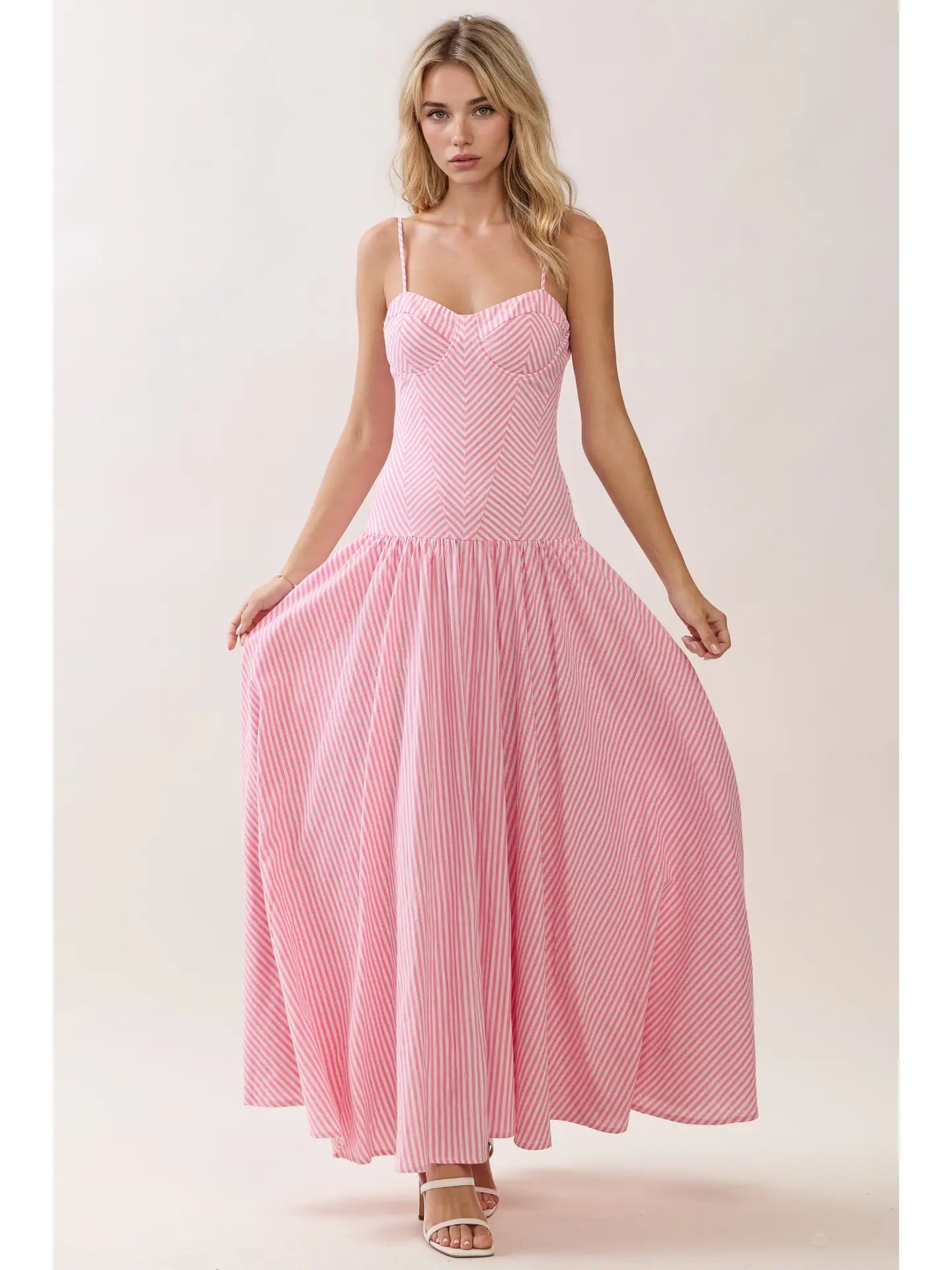 sabrina striped maxi dress