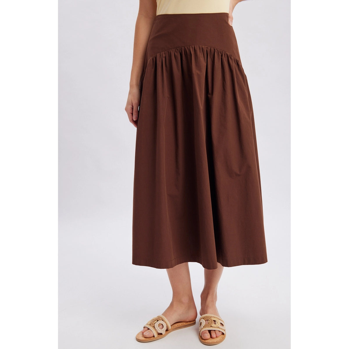 mocha midi skirt