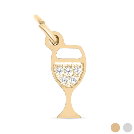 mini wine glass charm