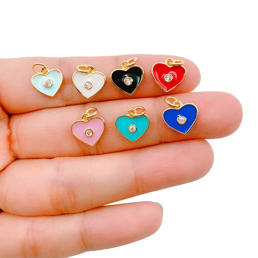 mini heart charms