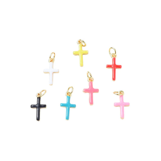 enamel cross charm