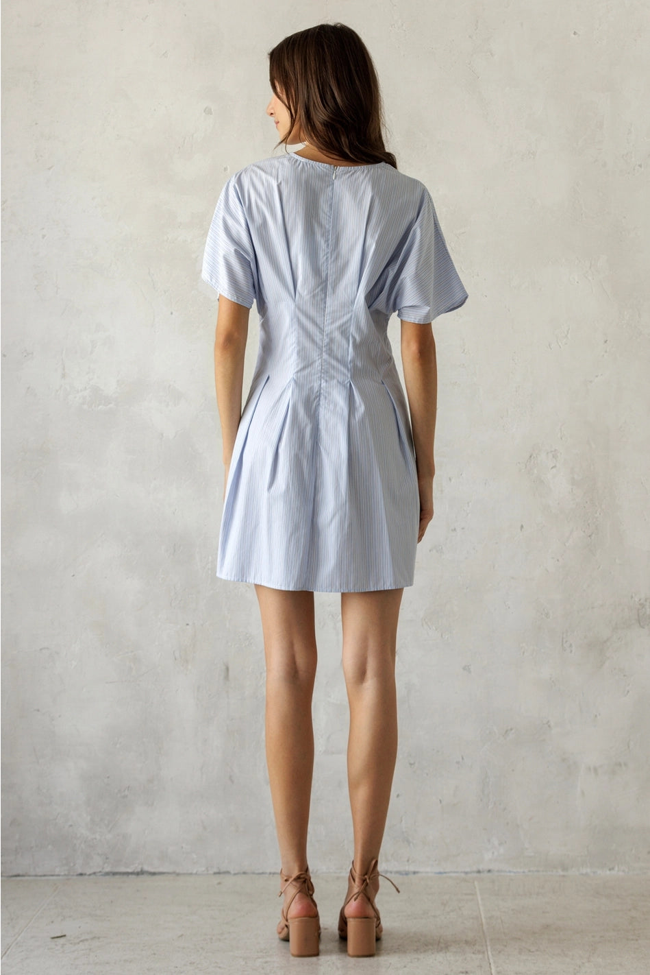 elisa pinstriped mini dress