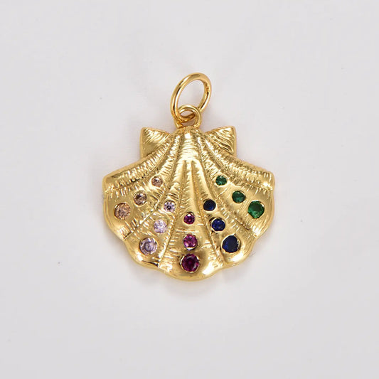 pave sea shell charm