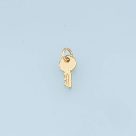 gold mini key charm