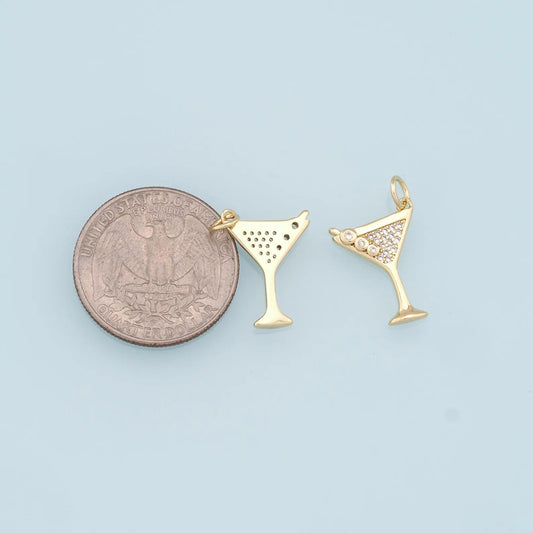 gold martini charm
