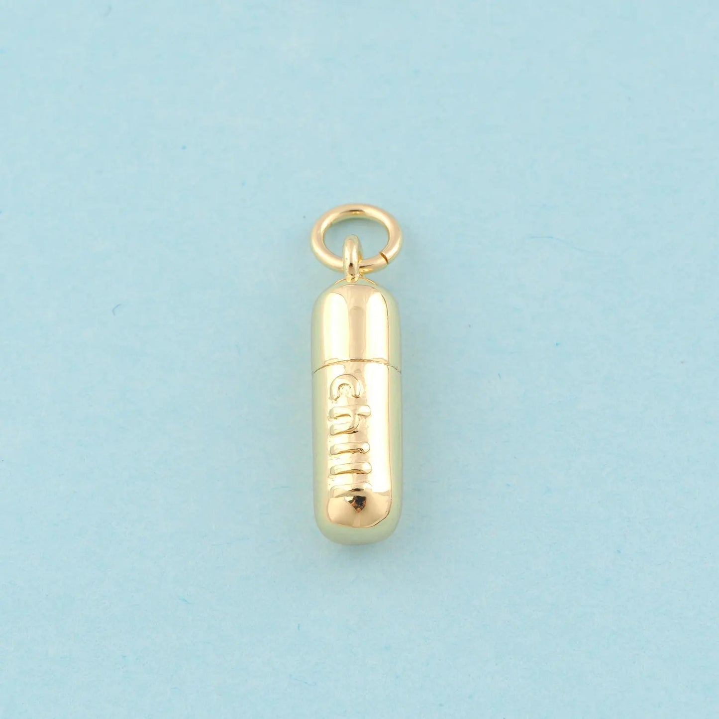 big gold chill pill charm