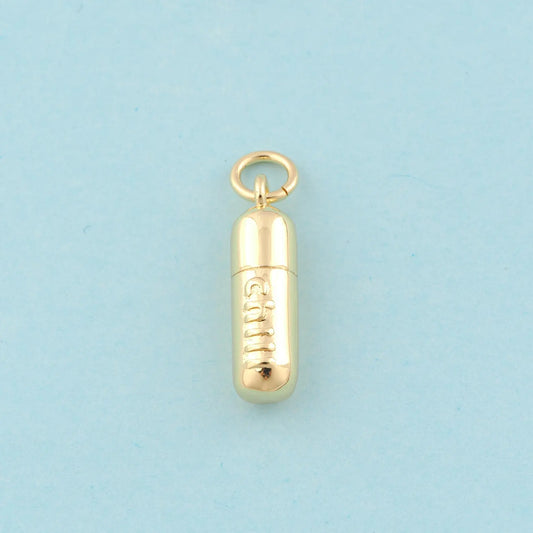 big gold chill pill charm