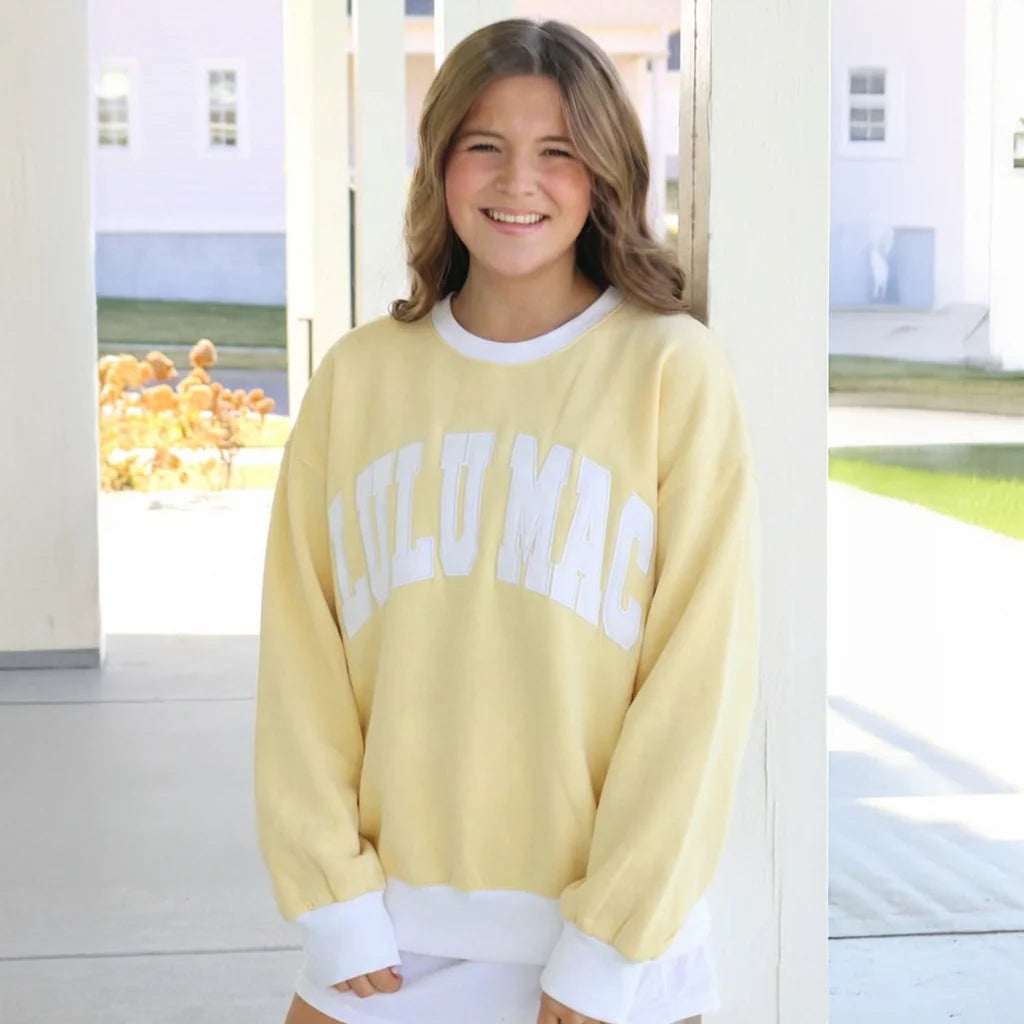 color block lulu mac crewneck