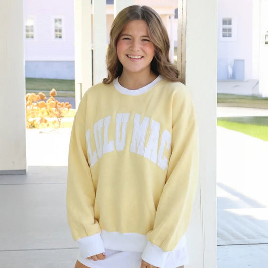 color block lulu mac crewneck